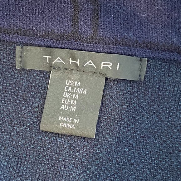 Tahari Jacket Cardigan Knit Blazer Plaid Sz M Blue & Green #178E - Picture 6 of 7